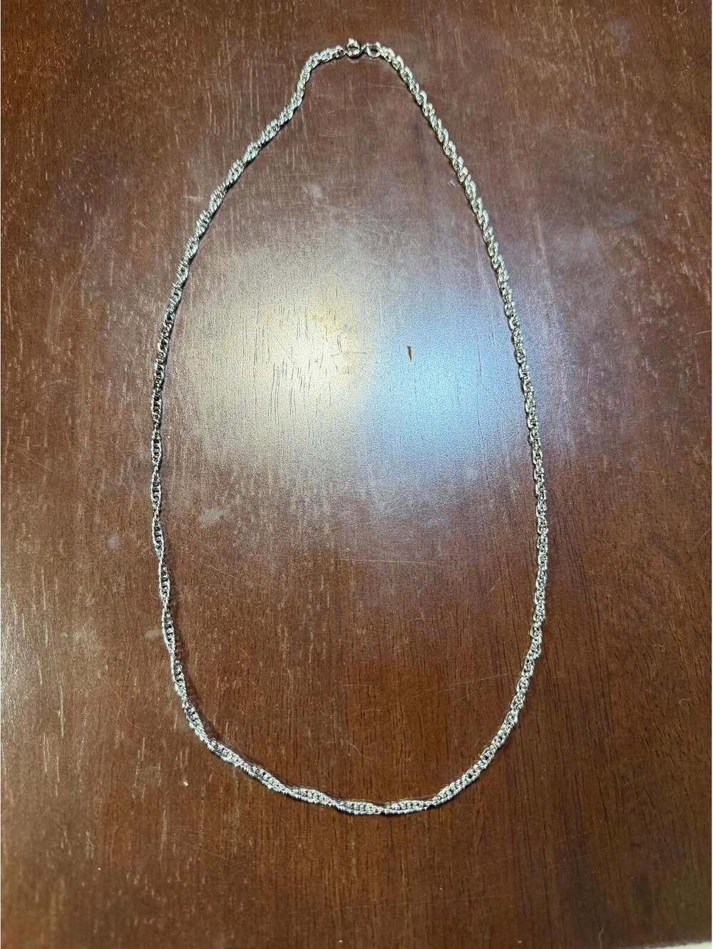 Classic Sterling Silver Rope Chain Necklace - Diamond Cut Italian 925 Silver